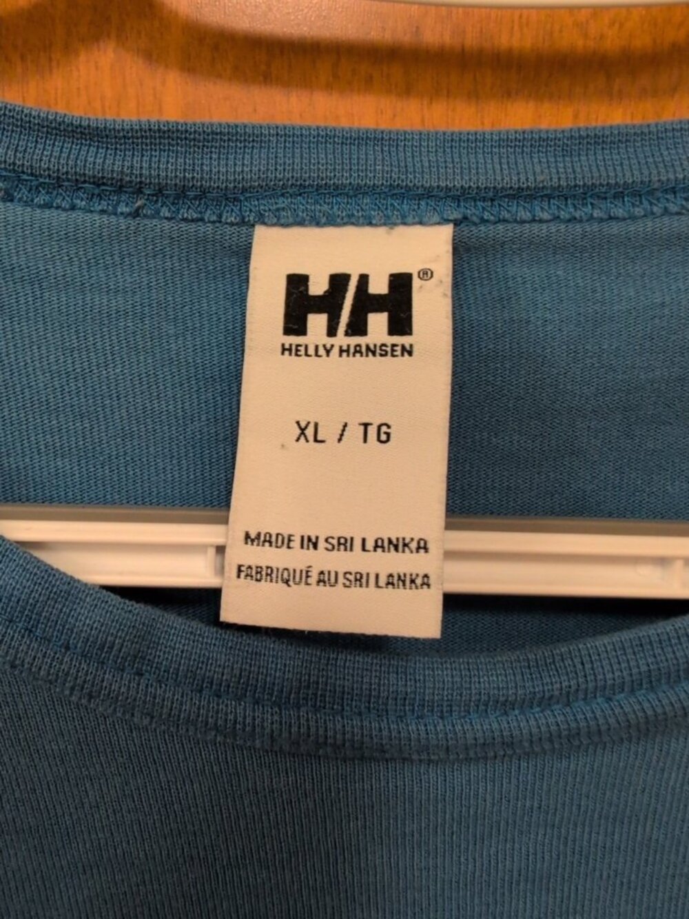 Helly Hansen Shirt Men's XL Blue Short Sleeve T-shirt Solid Cotton Chest Logo - Picture 2 of 7